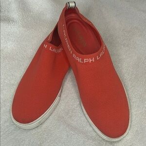 Ralph Lauren Men's Red Slip-On Sneakers